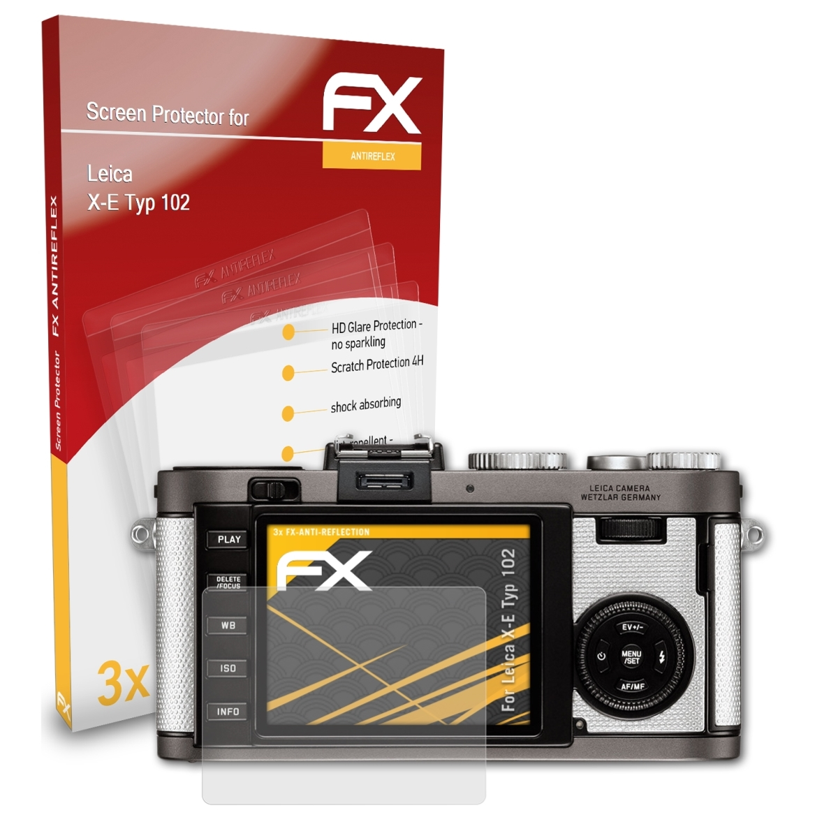 ATFOLIX 3x Leica (Typ Displayschutz(für FX-Antireflex X-E 102))