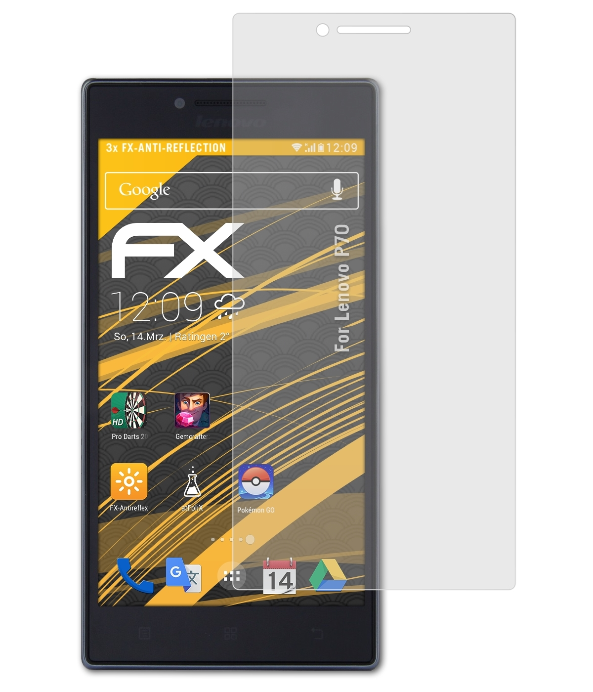 P70) FX-Antireflex ATFOLIX 3x Displayschutz(für Lenovo