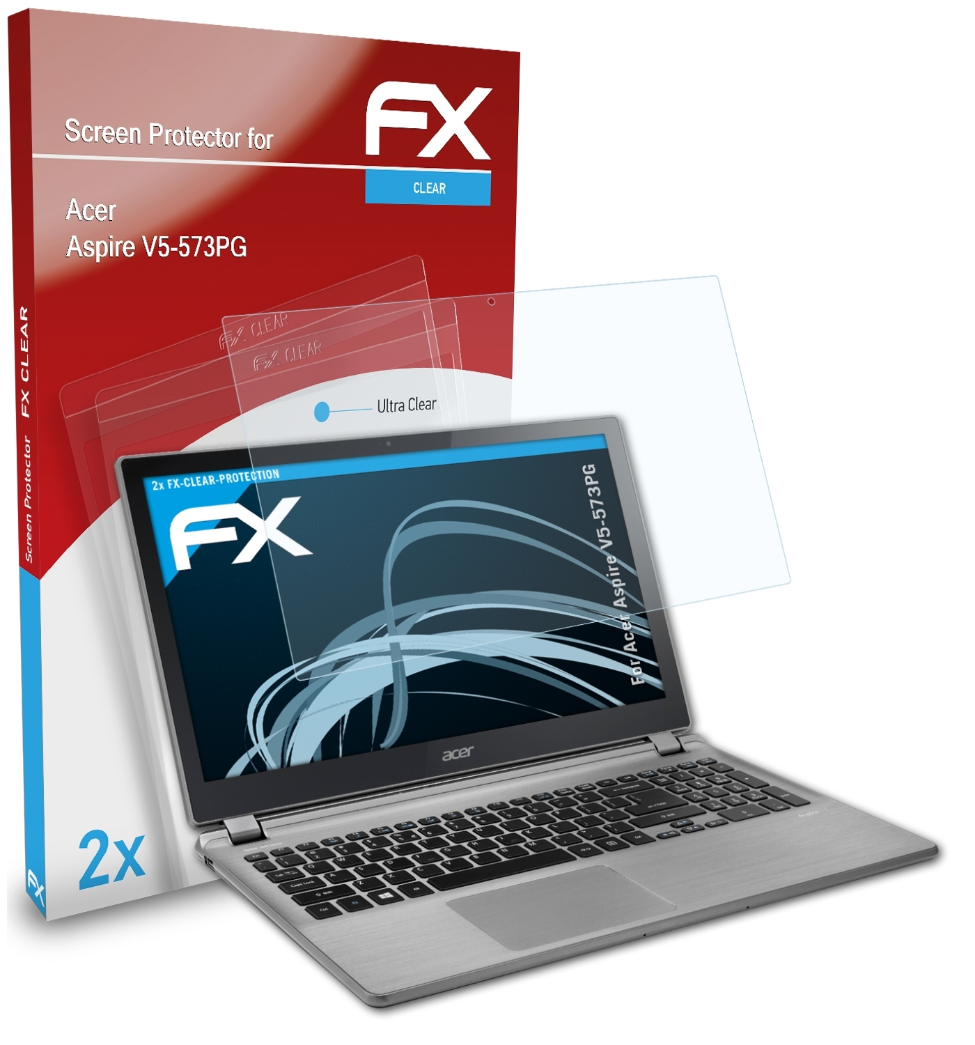 ATFOLIX 2x FX-Clear Displayschutz(für Aspire V5-573PG) Acer