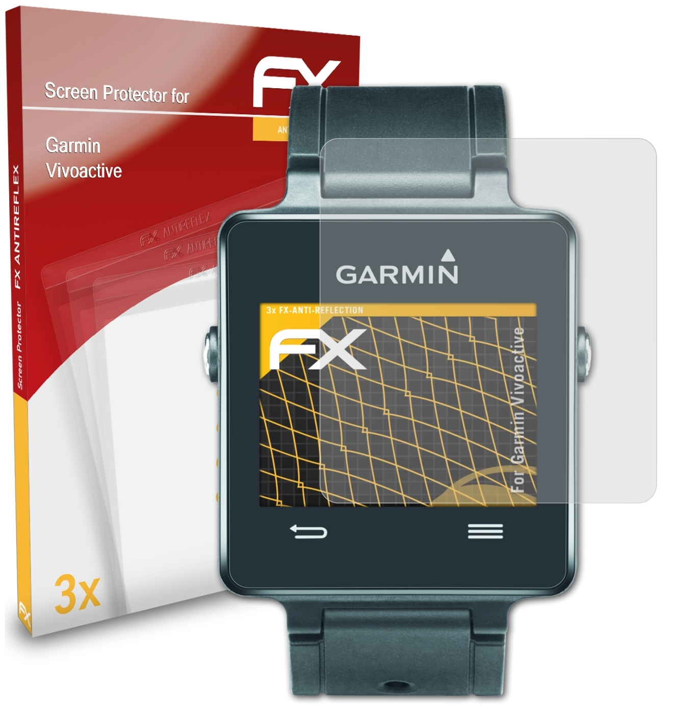 Displayschutz(für ATFOLIX Vivoactive) 3x Garmin FX-Antireflex