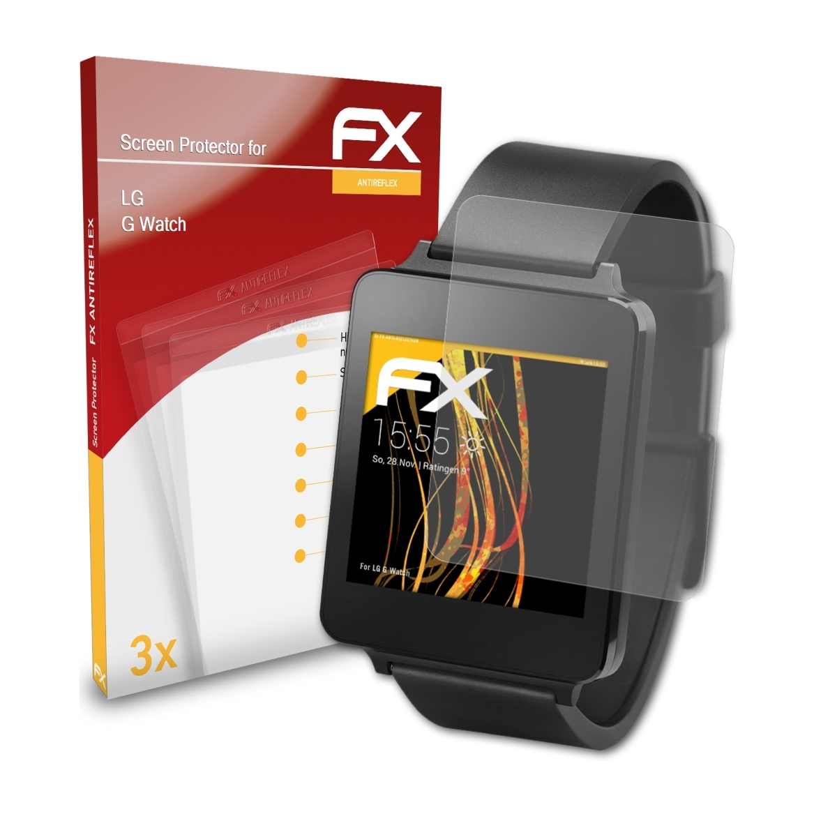 LG ATFOLIX FX-Antireflex Watch) G Displayschutz(für 3x