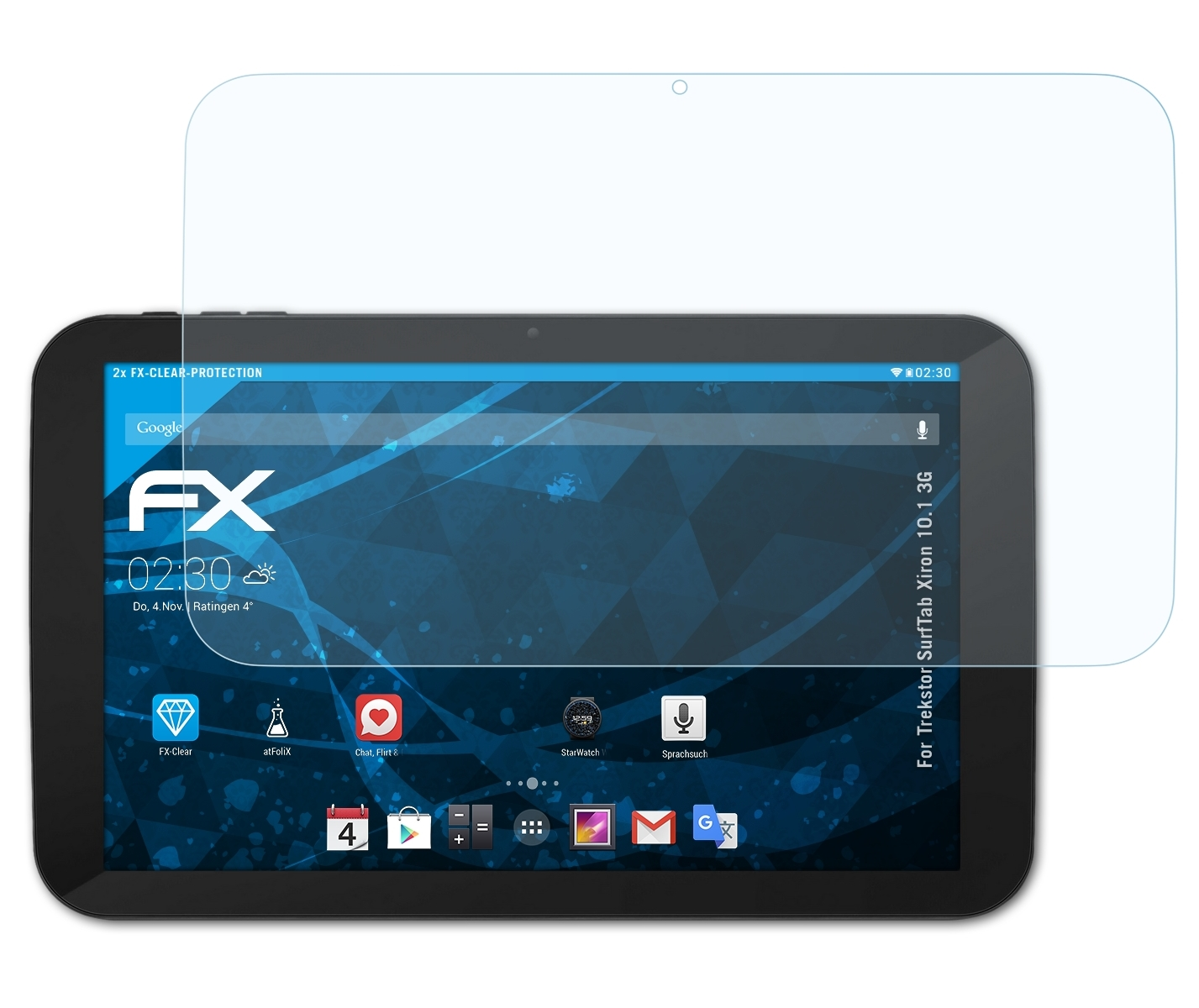 ATFOLIX 2x FX-Clear Displayschutz(für Trekstor SurfTab Xiron 3G) 10.1