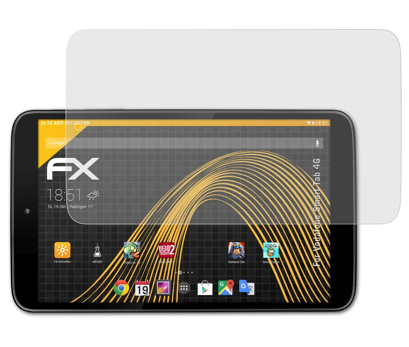 ATFOLIX Tab 2x Displayschutz(für Vodafone 4G) FX-Antireflex Smart