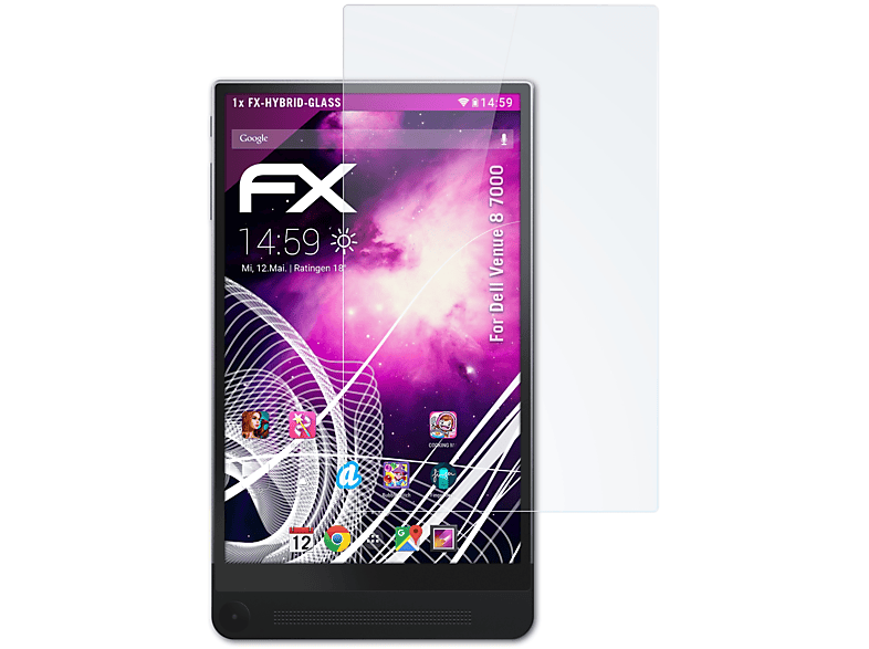 ATFOLIX 7000) 8 Schutzglas(für Dell Venue FX-Hybrid-Glass