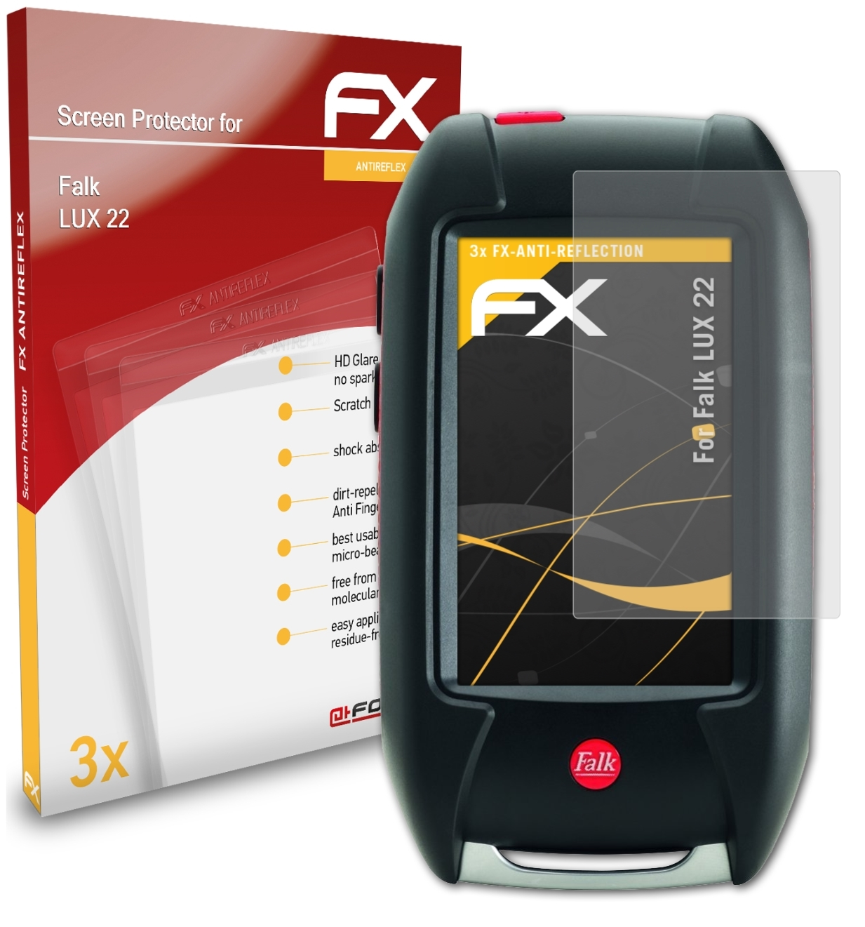Falk LUX 22) 3x ATFOLIX FX-Antireflex Displayschutz(für
