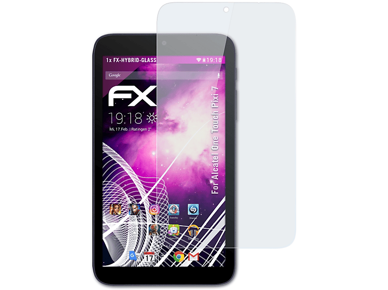 ATFOLIX FX-Hybrid-Glass Schutzglas(für Alcatel One Touch Pixi 7)