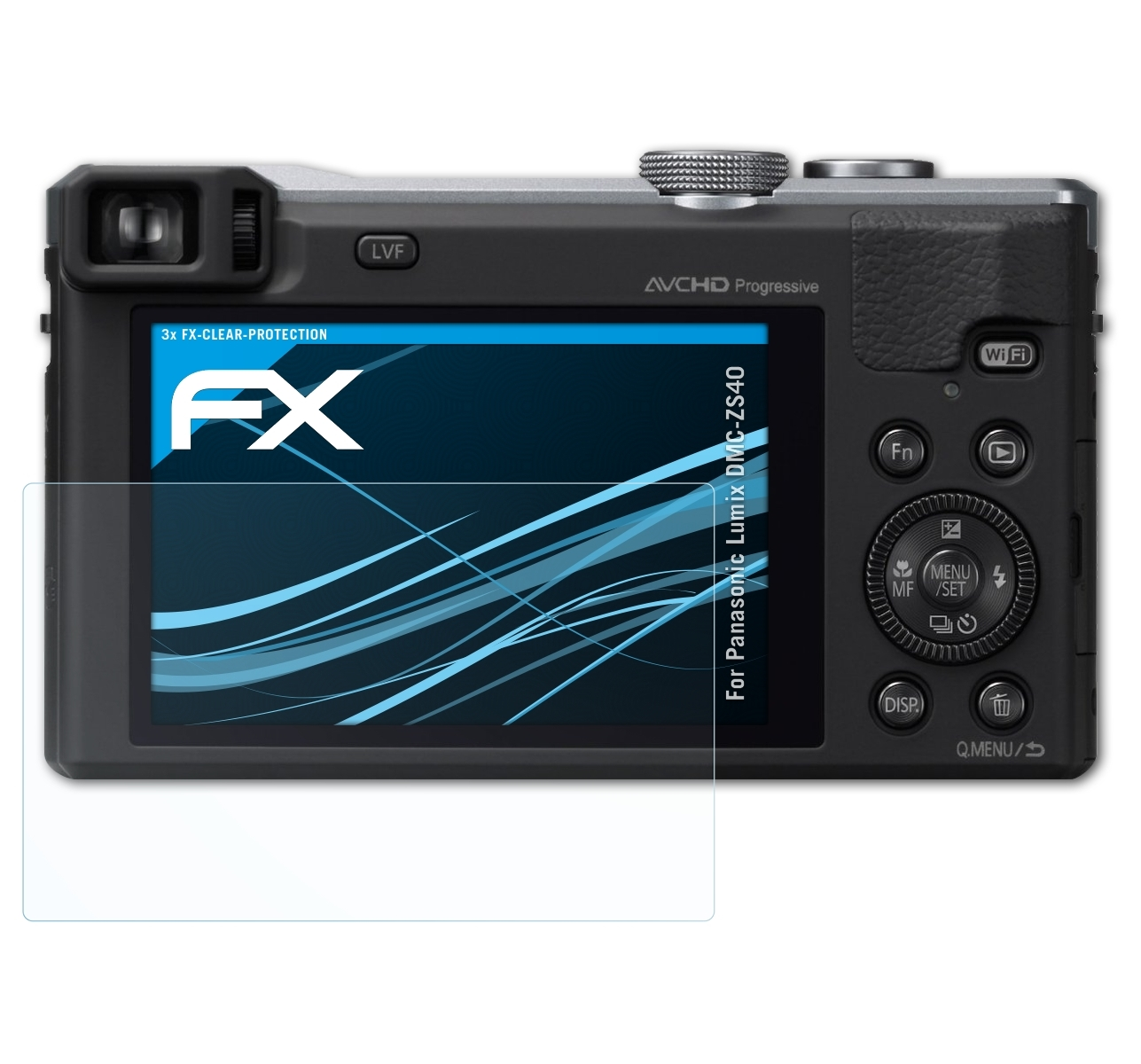 DMC-ZS40) ATFOLIX Panasonic FX-Clear 3x Lumix Displayschutz(für