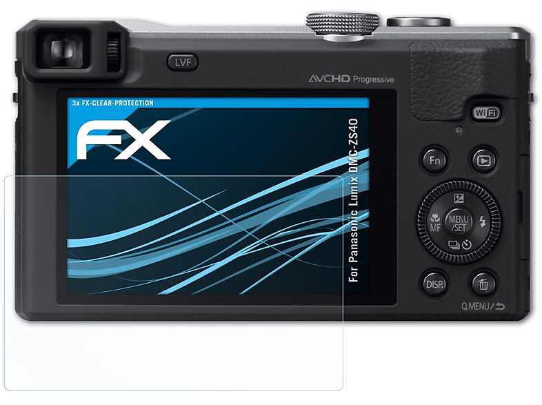 ATFOLIX 3x FX-Clear Displayschutz(für Lumix Panasonic DMC-ZS40)
