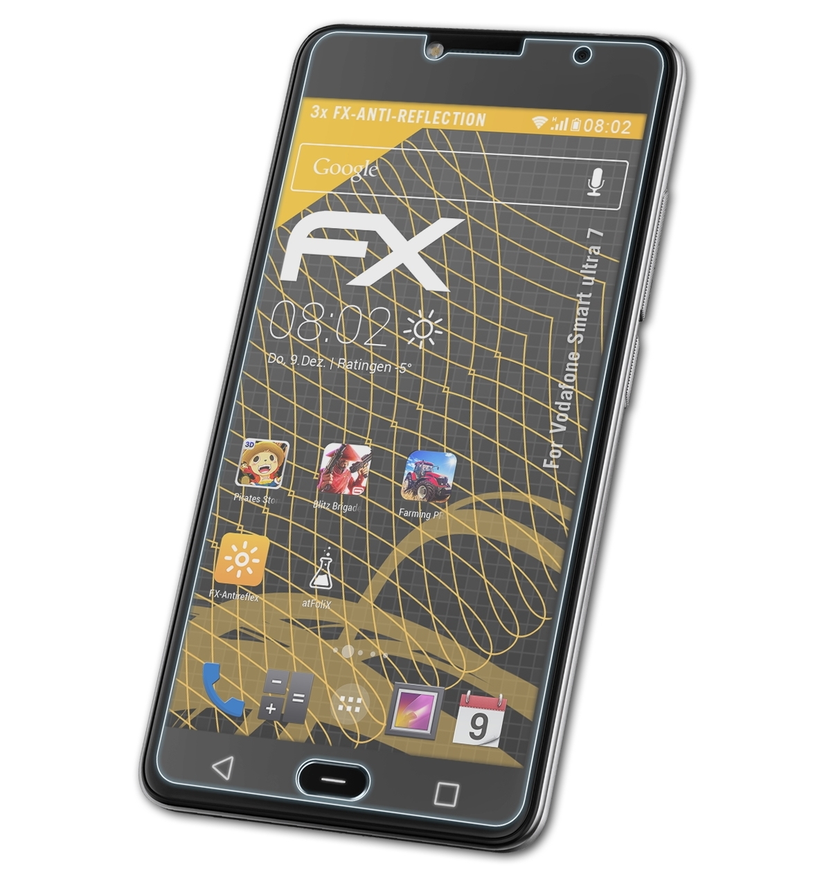 7) Smart 3x ultra Vodafone ATFOLIX FX-Antireflex Displayschutz(für