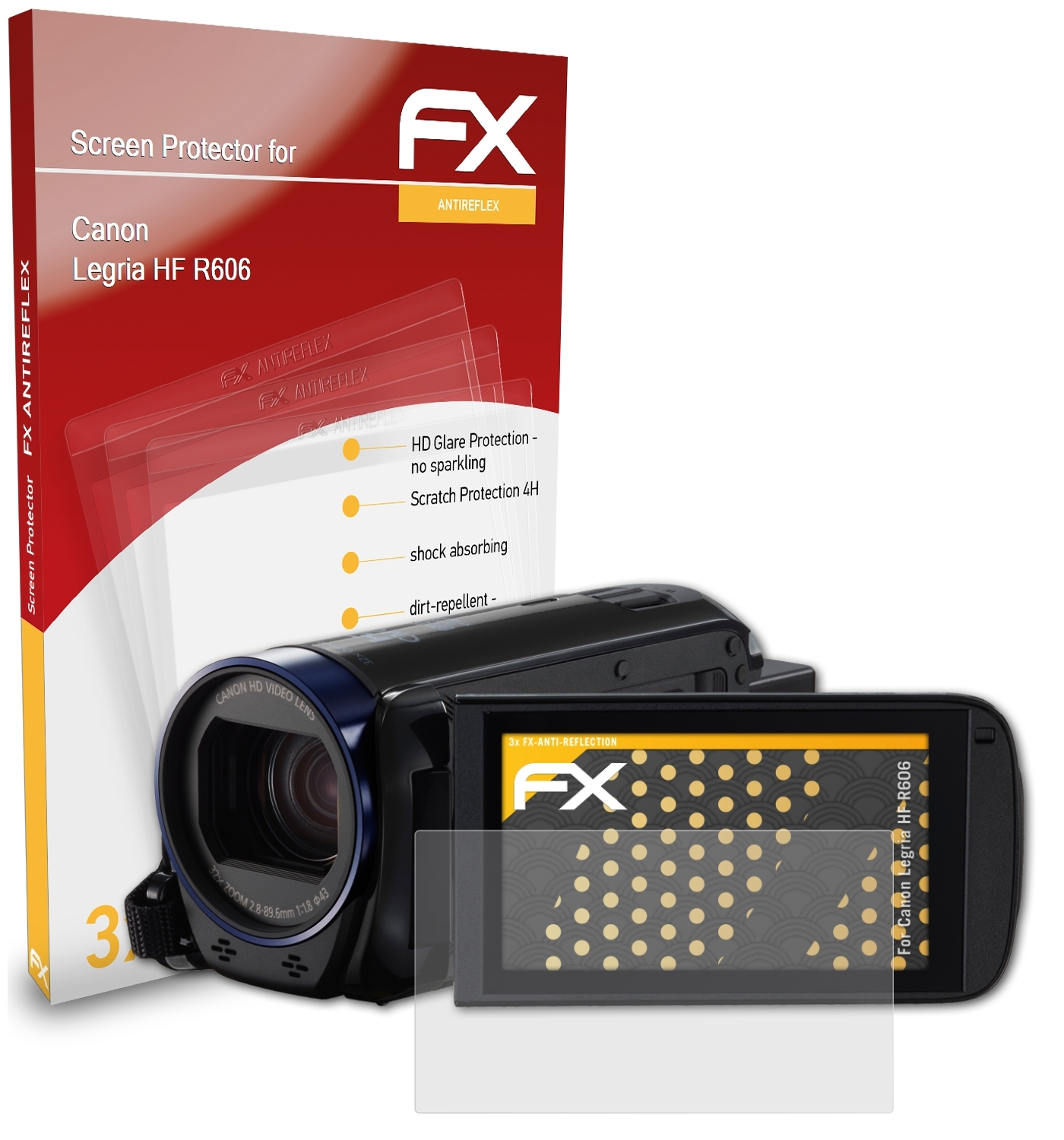 HF Displayschutz(für ATFOLIX 3x Legria R606) FX-Antireflex Canon