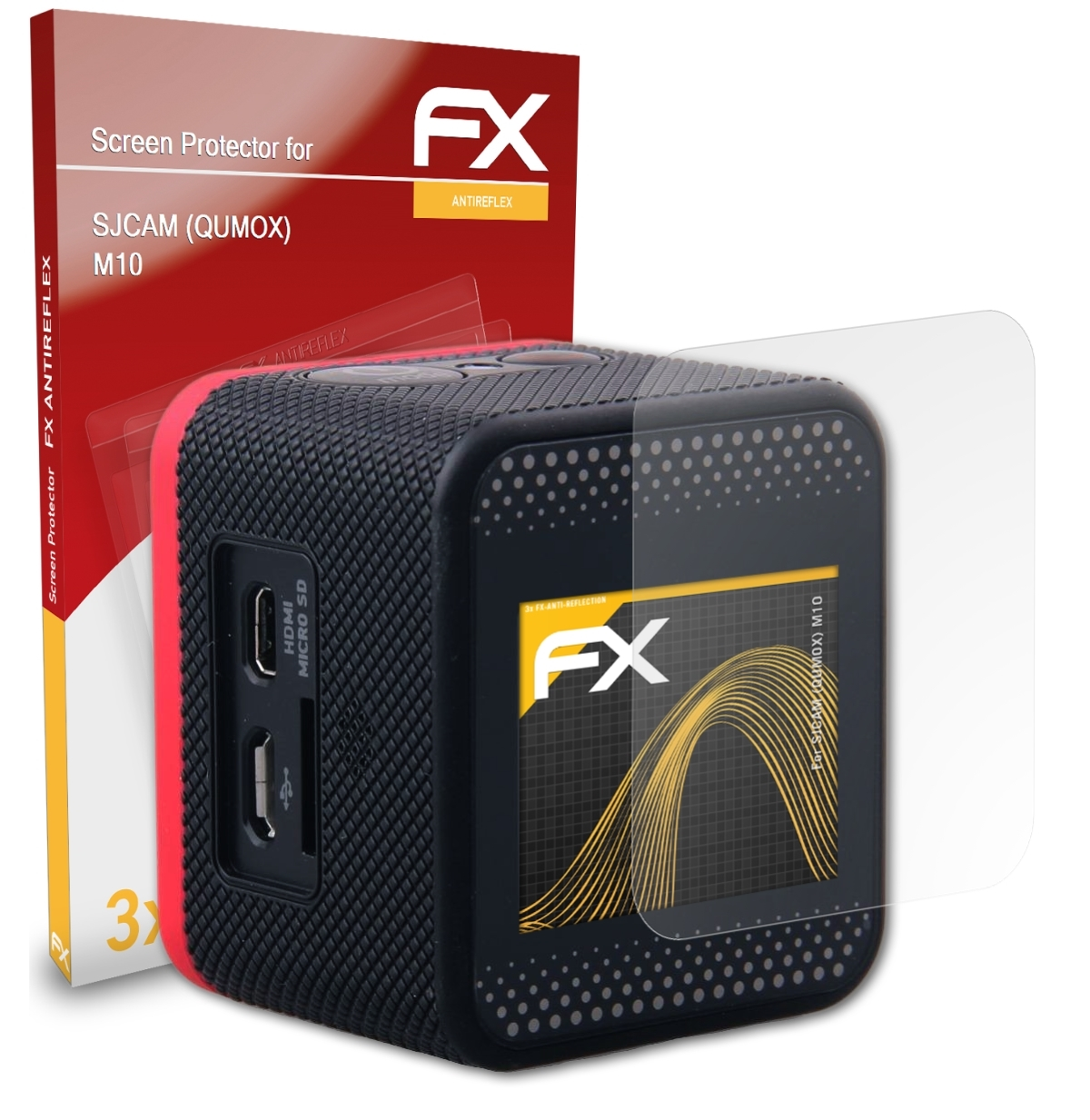 3x SJCAM Displayschutz(für FX-Antireflex (QUMOX) M10) ATFOLIX