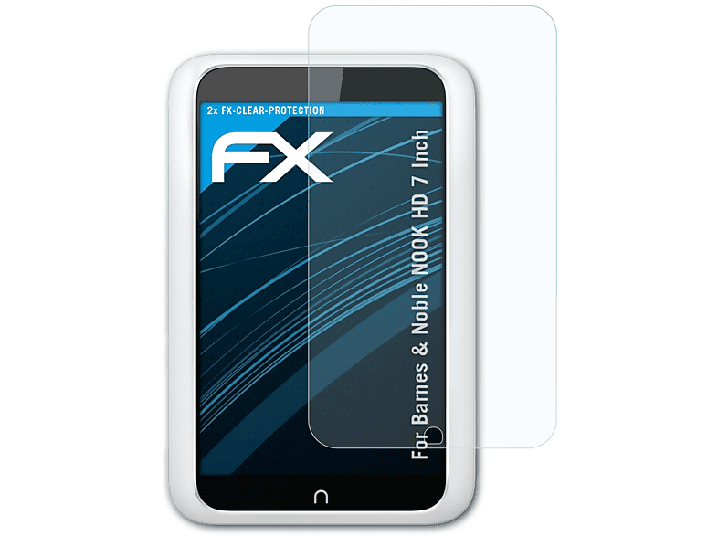 ATFOLIX 2x FX-Clear Displayschutz(für Barnes & Noble NOOK HD 7 Inch)