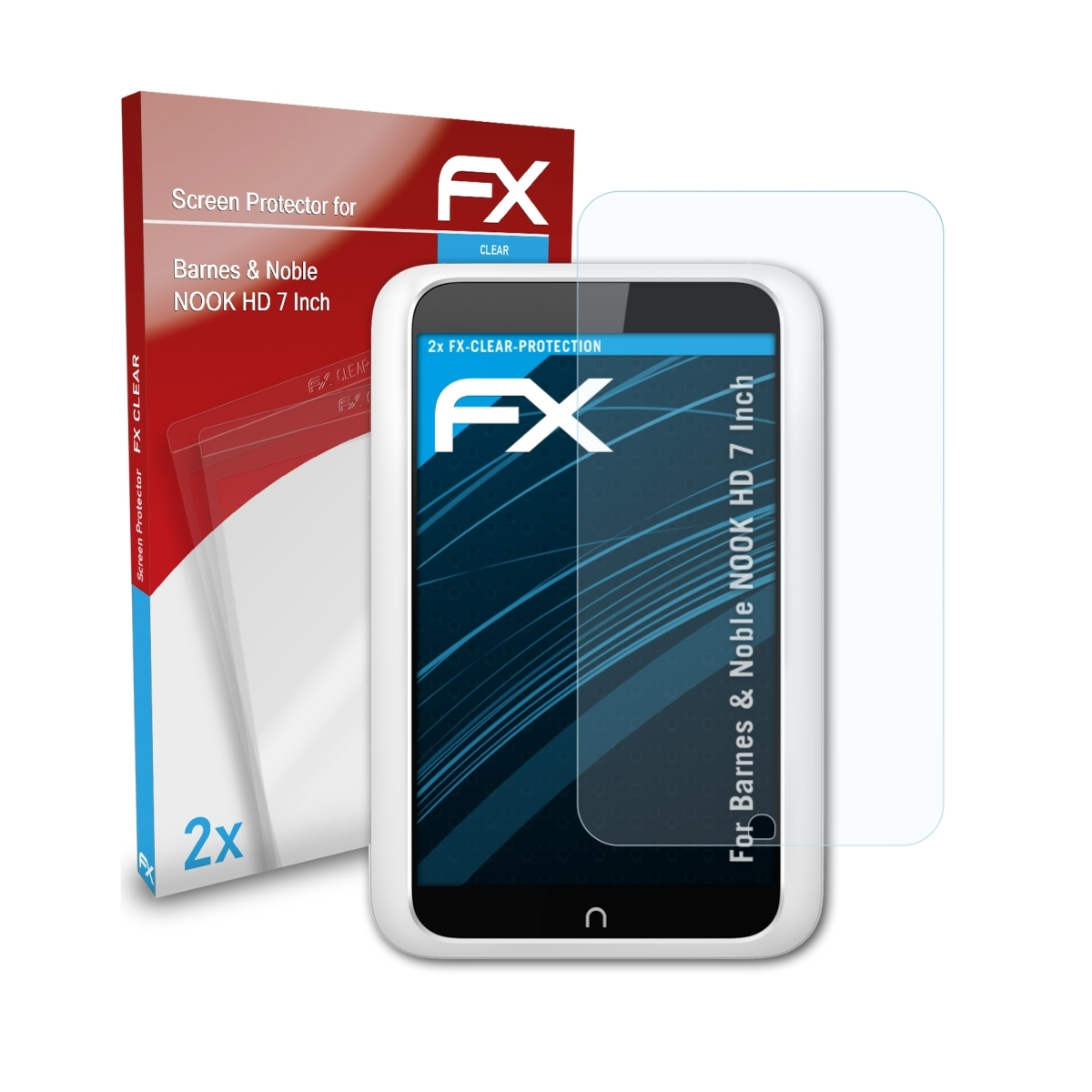 Displayschutz(für 7 HD & Noble Barnes NOOK FX-Clear 2x ATFOLIX Inch)