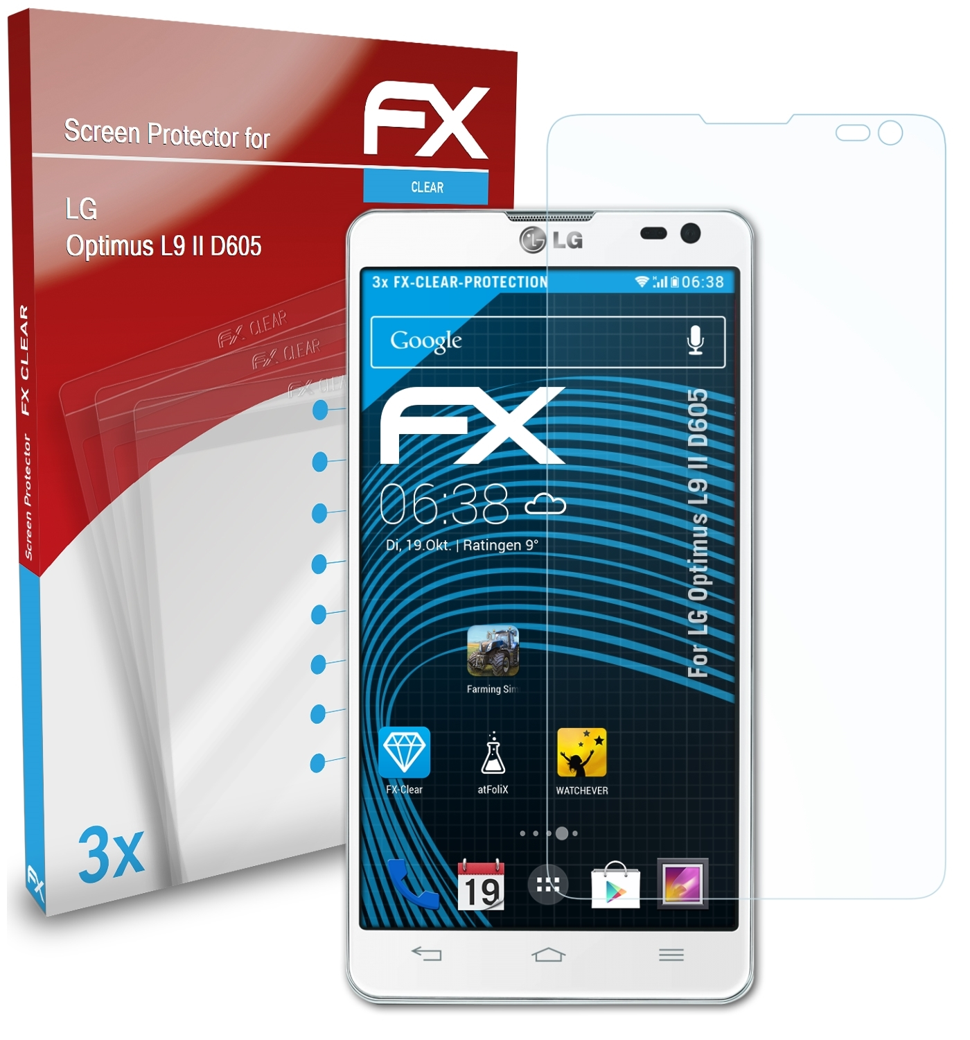 FX-Clear LG 3x ATFOLIX Optimus L9 Displayschutz(für (D605)) II
