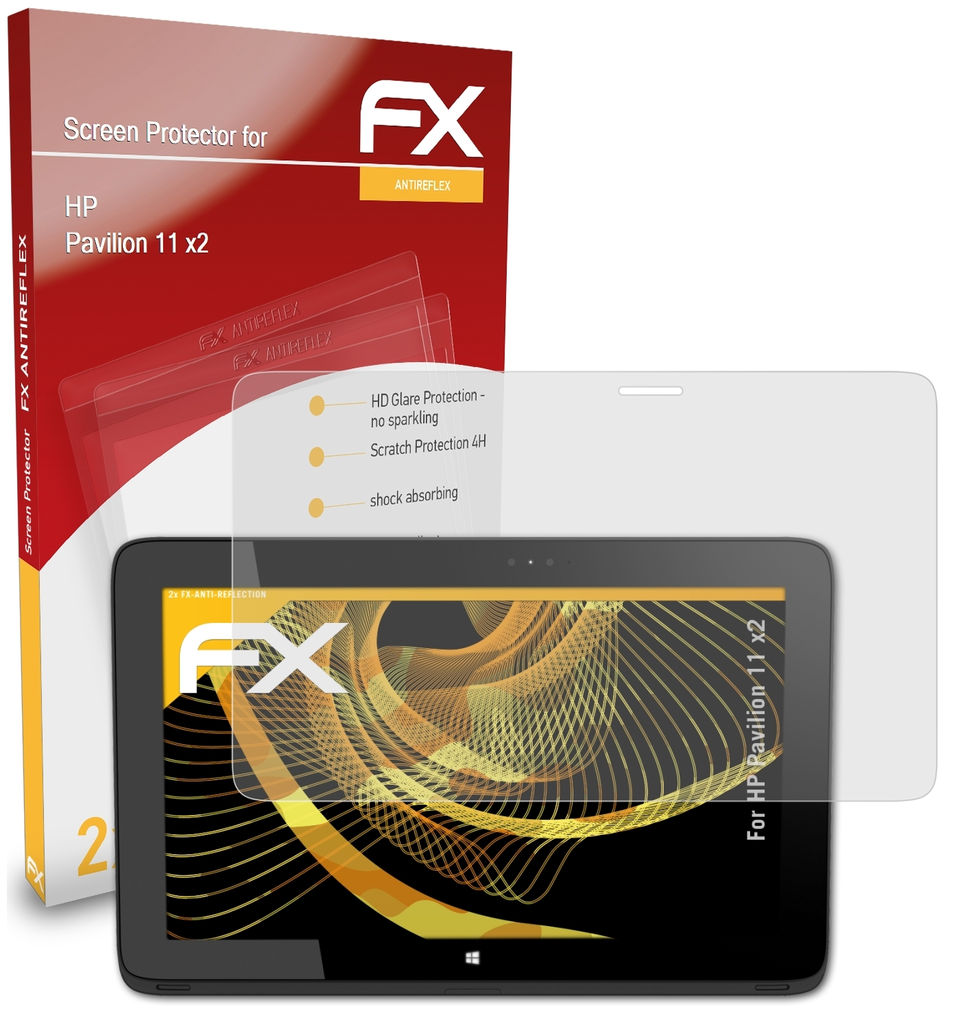 ATFOLIX 2x FX-Antireflex Displayschutz(für HP x2) Pavilion 11