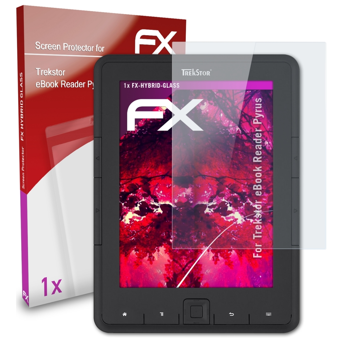 ATFOLIX Trekstor Reader eBook FX-Hybrid-Glass Schutzglas(für Pyrus)