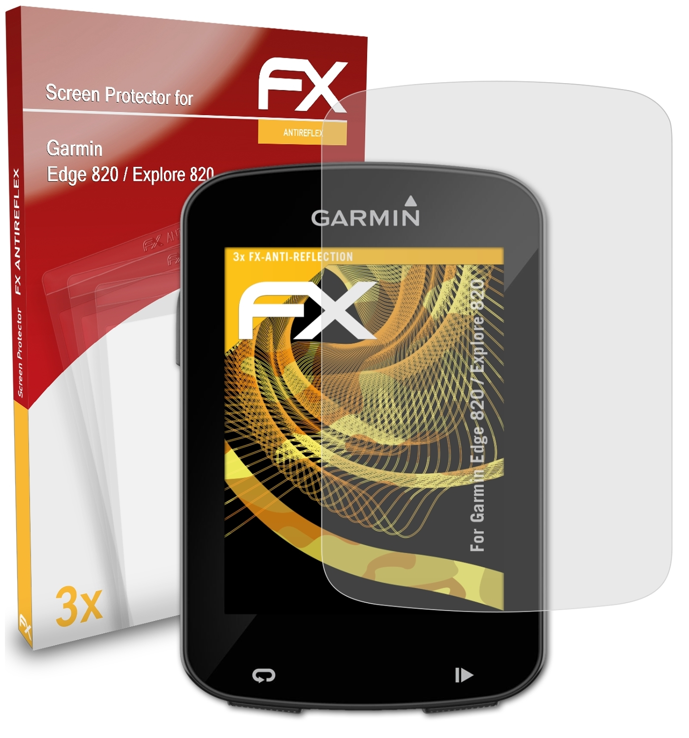 FX-Antireflex ATFOLIX 820 Edge 3x Displayschutz(für Explore Garmin 820) /
