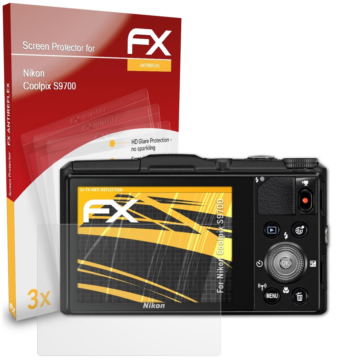 ATFOLIX 3x FX-Antireflex Coolpix S9700) Nikon Displayschutz(für