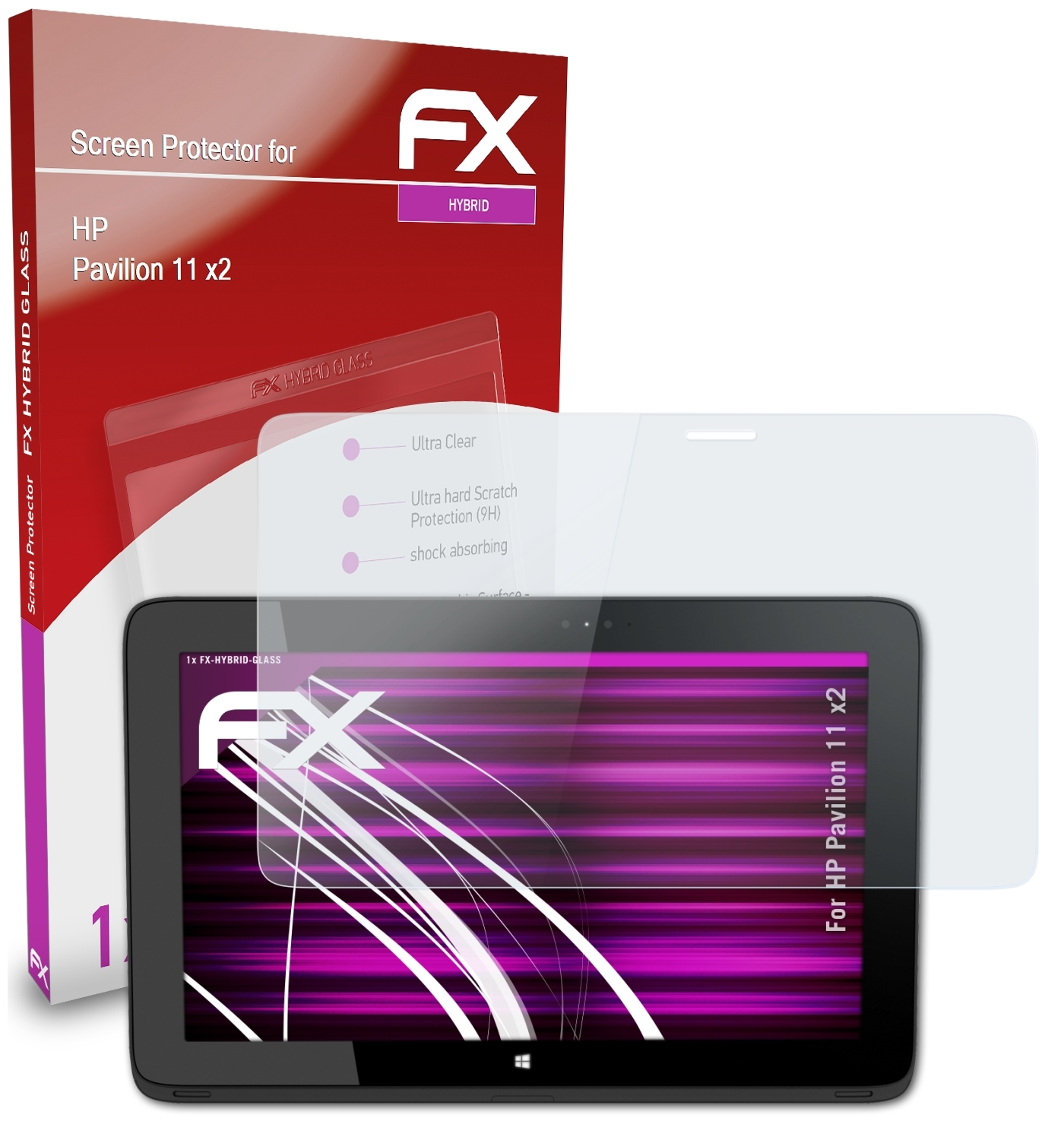 ATFOLIX FX-Hybrid-Glass Schutzglas(für x2) 11 HP Pavilion