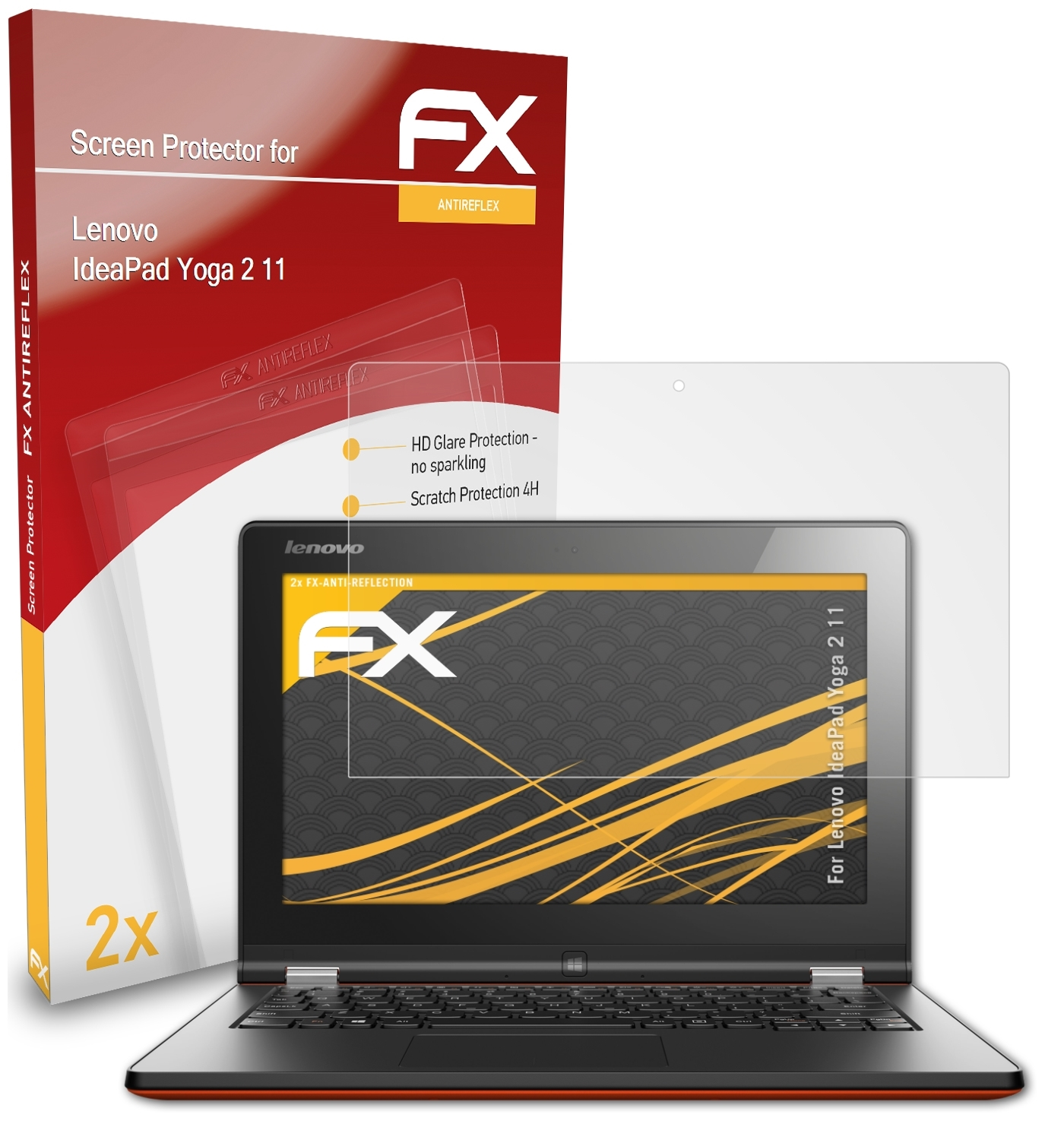 ATFOLIX 2x FX-Antireflex Displayschutz(für Lenovo 2 Yoga IdeaPad 11)