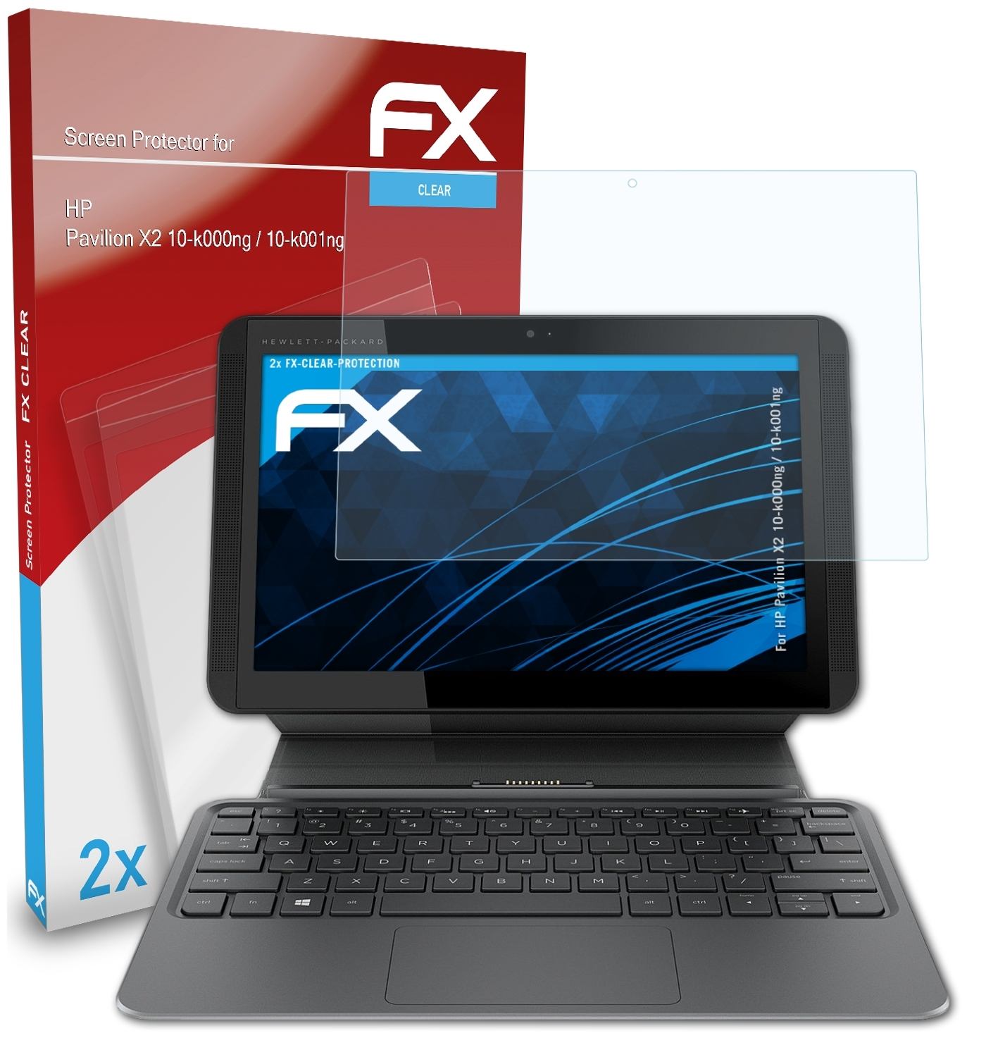 / ATFOLIX Displayschutz(für Pavilion 10-k000ng FX-Clear HP X2 10-k001ng) 2x