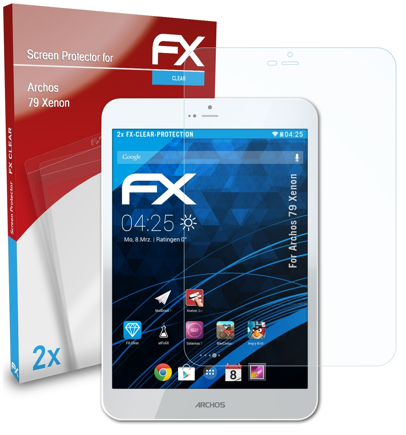 ATFOLIX Archos 2x FX-Clear Displayschutz(für Xenon) 79