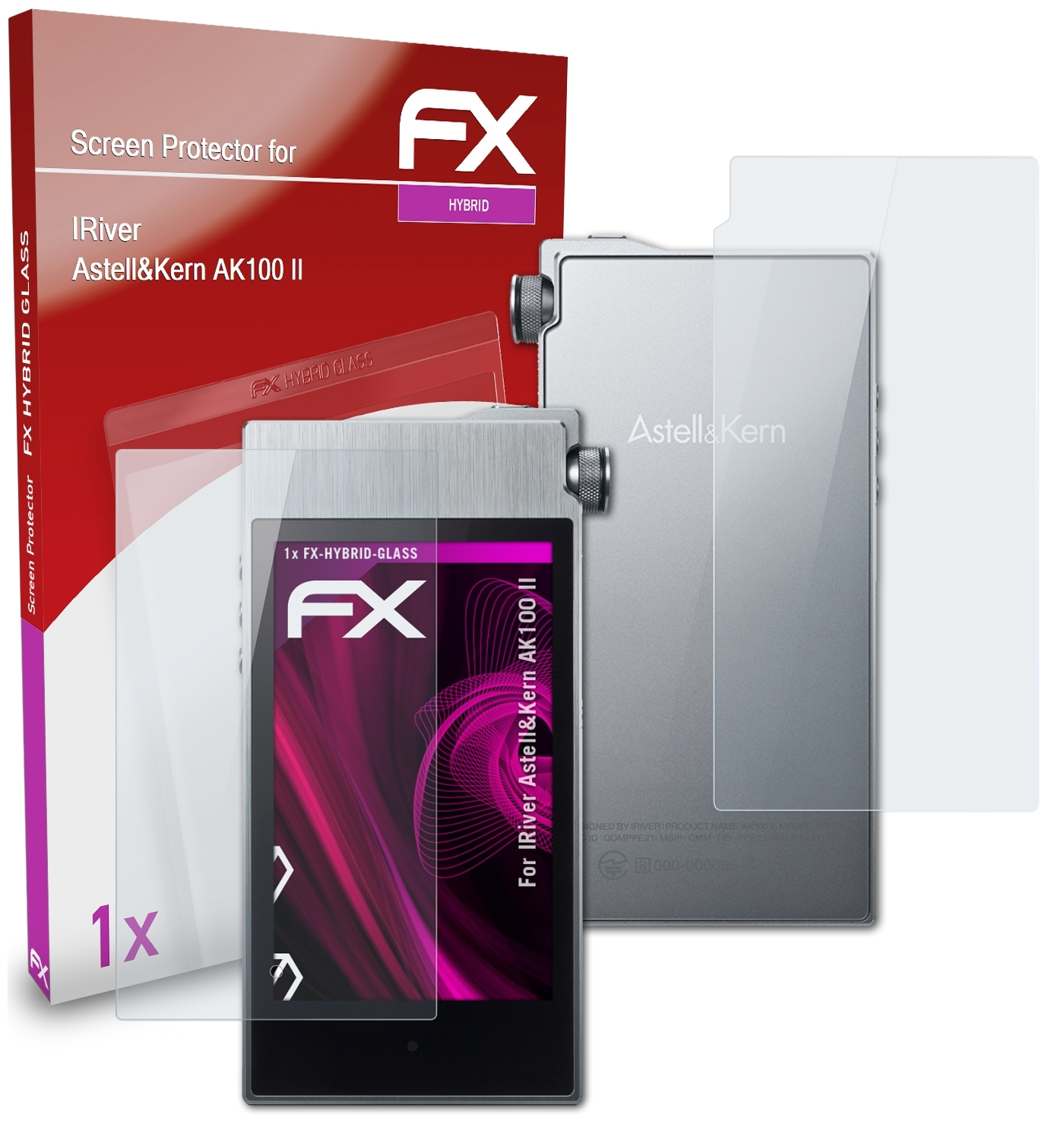 ATFOLIX FX-Hybrid-Glass AK100 Astell&Kern IRiver Schutzglas(für II)