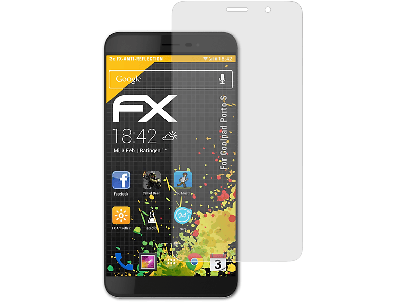 ATFOLIX 3x FX-Antireflex Displayschutz(für Coolpad Porto S)