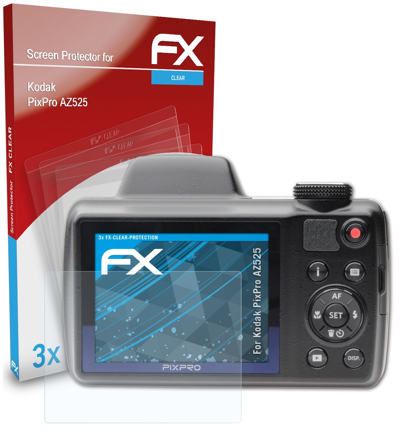 AZ525) ATFOLIX 3x Kodak FX-Clear Displayschutz(für PixPro