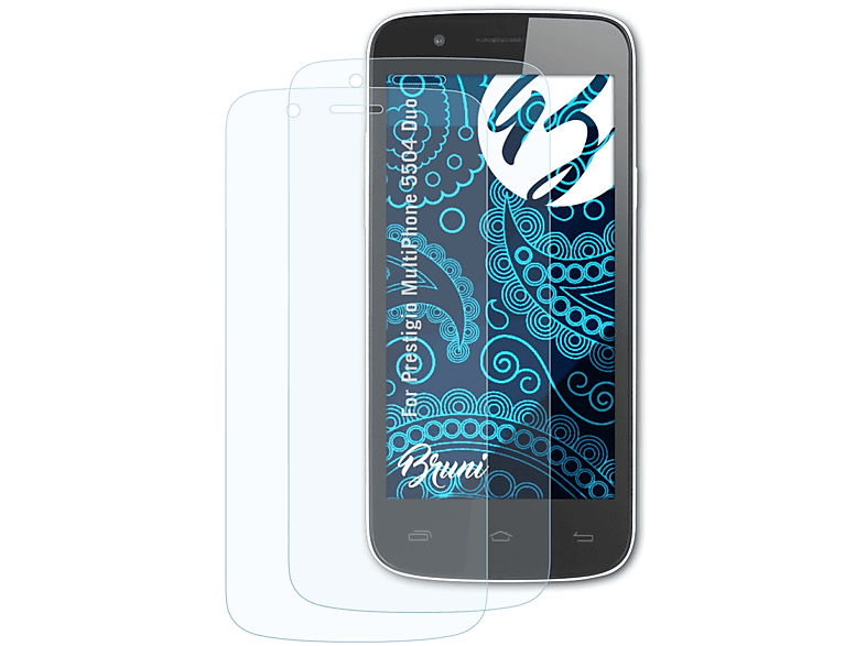 BRUNI 2x Basics-Clear Schutzfolie(für Prestigio MultiPhone 5504 Duo)