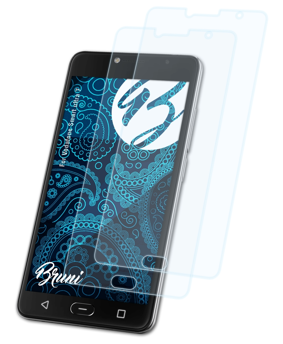 BRUNI 2x Basics-Clear Schutzfolie(für Vodafone 7) Smart ultra