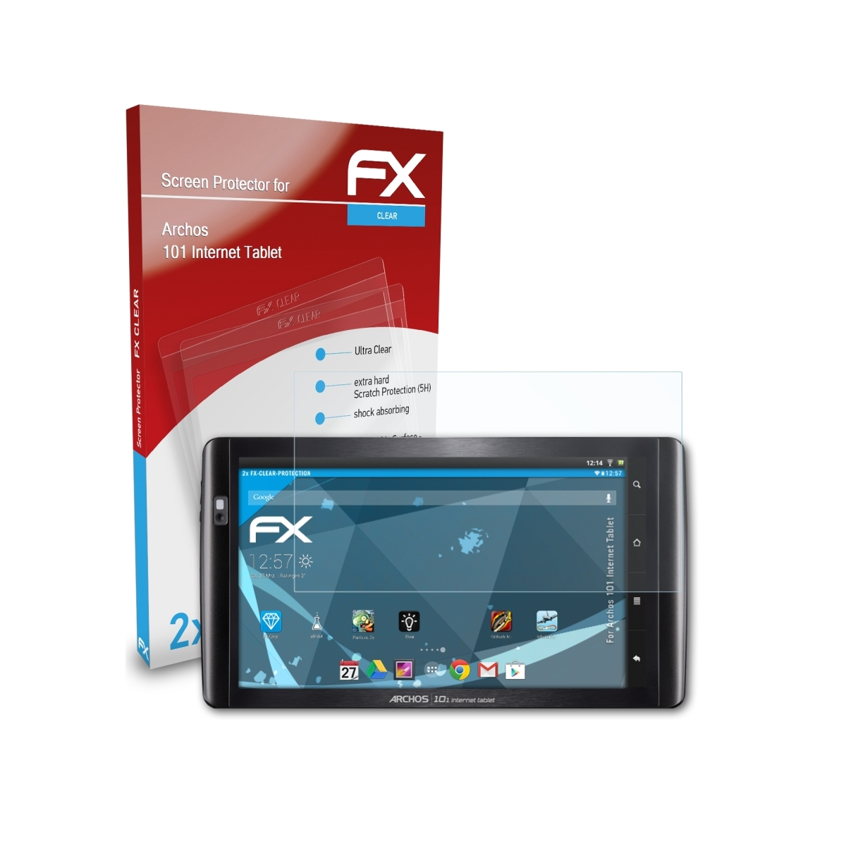 ATFOLIX 2x Internet Tablet) 101 FX-Clear Displayschutz(für Archos
