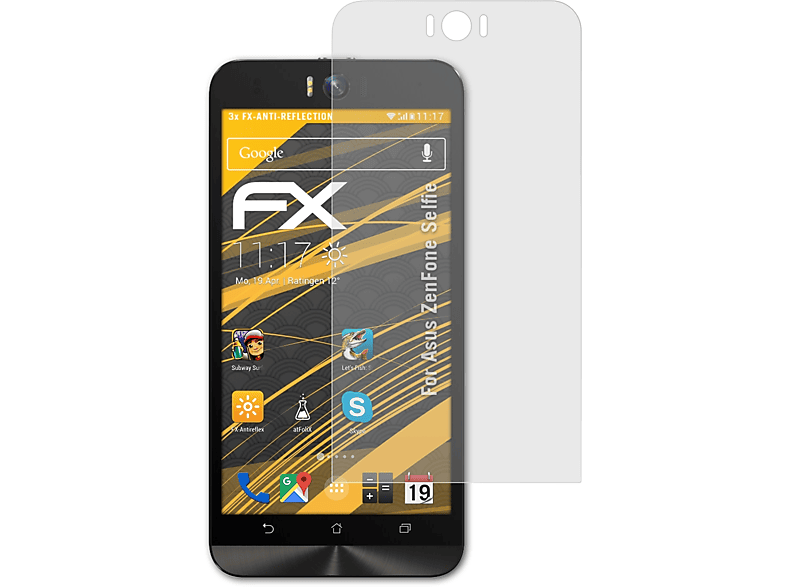 ATFOLIX 3x FX-Antireflex Displayschutz(für Asus ZenFone Selfie) | Displayschutzfolien & Gläser