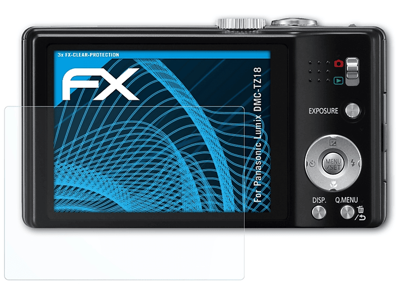 ATFOLIX 3x FX-Clear Displayschutz(für Panasonic DMC-TZ18) Lumix