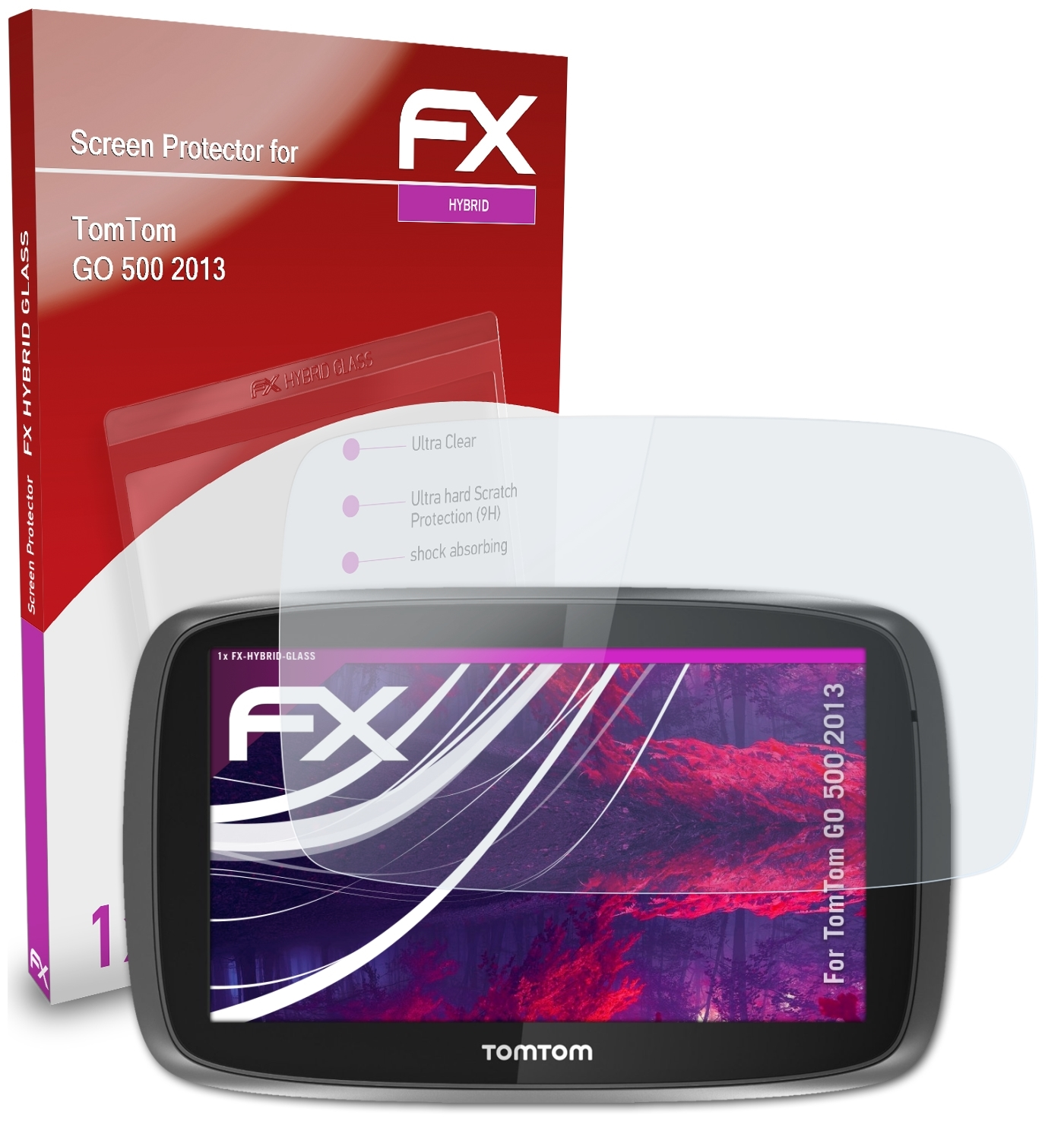 (2013)) ATFOLIX Schutzglas(für TomTom FX-Hybrid-Glass GO 500