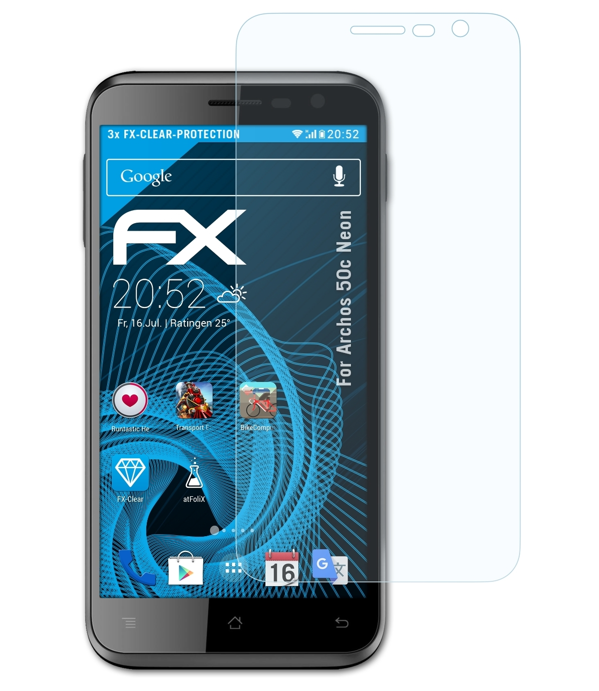 ATFOLIX 3x FX-Clear 50c Archos Neon) Displayschutz(für