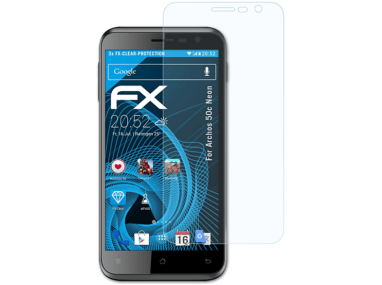 ATFOLIX 3x FX-Clear 50c Archos Neon) Displayschutz(für