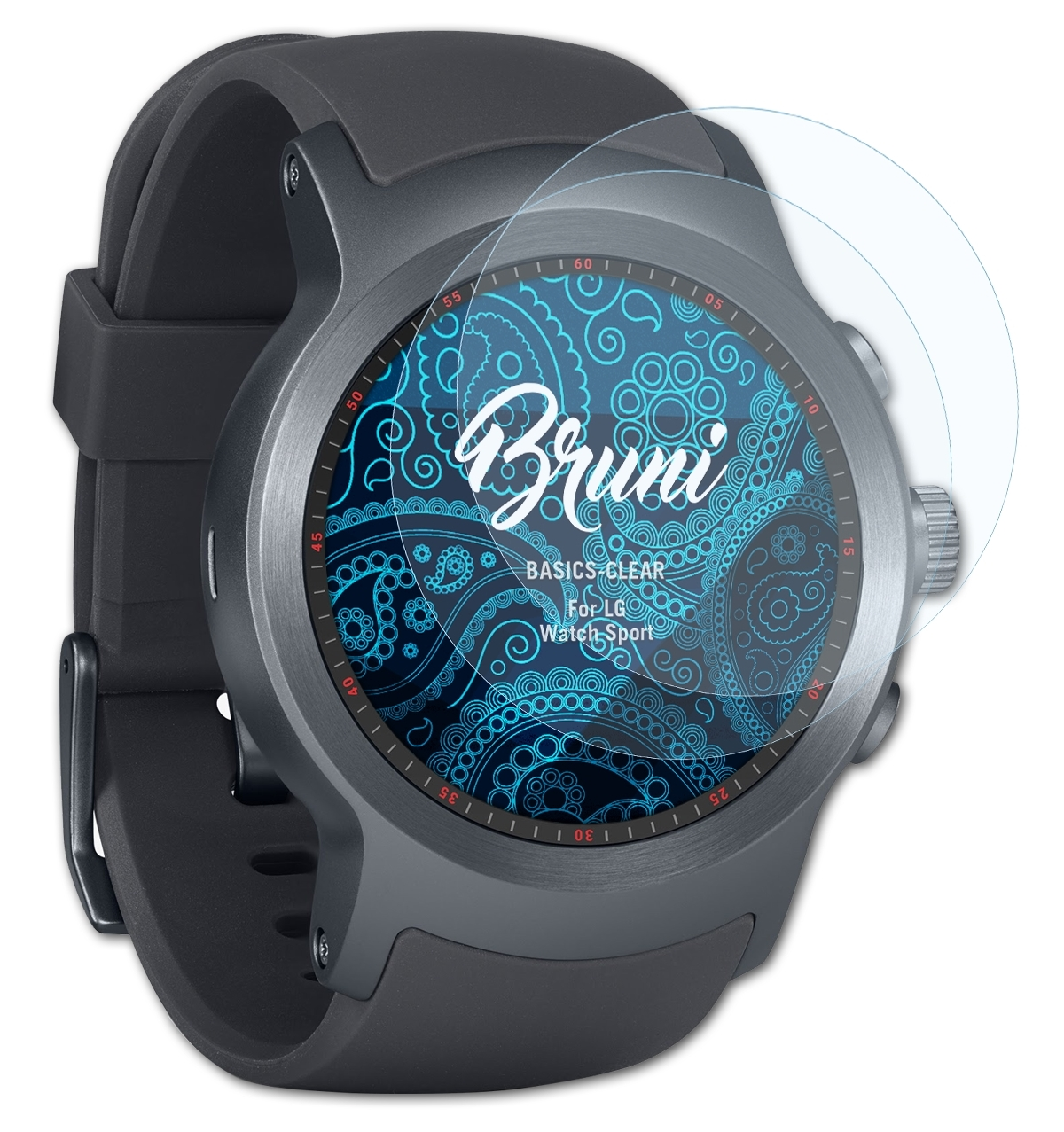 BRUNI 2x Basics-Clear Schutzfolie(für LG Sport) Watch