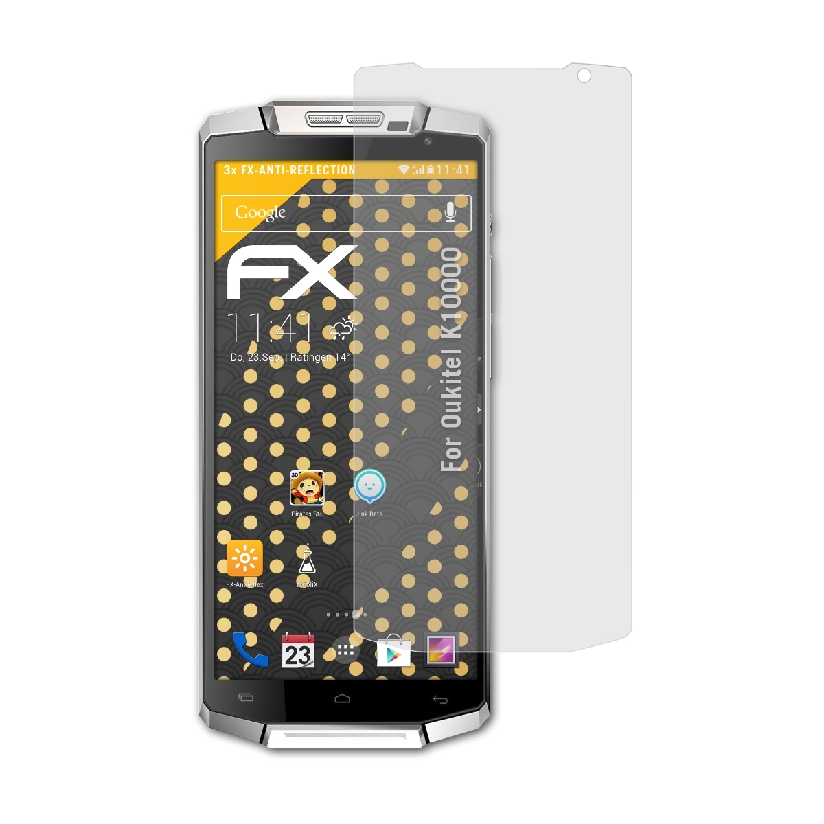 3x FX-Antireflex Displayschutz(für Oukitel K10000) ATFOLIX