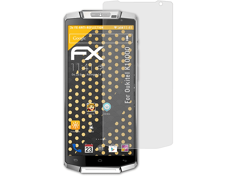 FX-Antireflex Oukitel K10000) Displayschutz(für ATFOLIX 3x