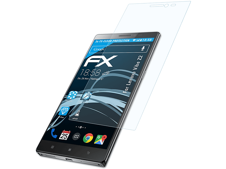 ATFOLIX 3x FX-Clear Displayschutz(für Lenovo Vibe Z2)