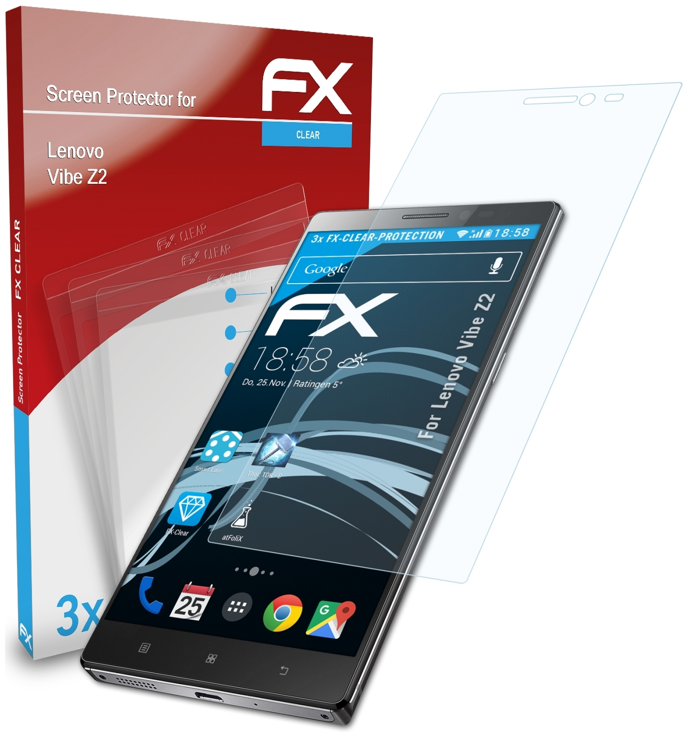 FX-Clear Lenovo Displayschutz(für Vibe 3x Z2) ATFOLIX