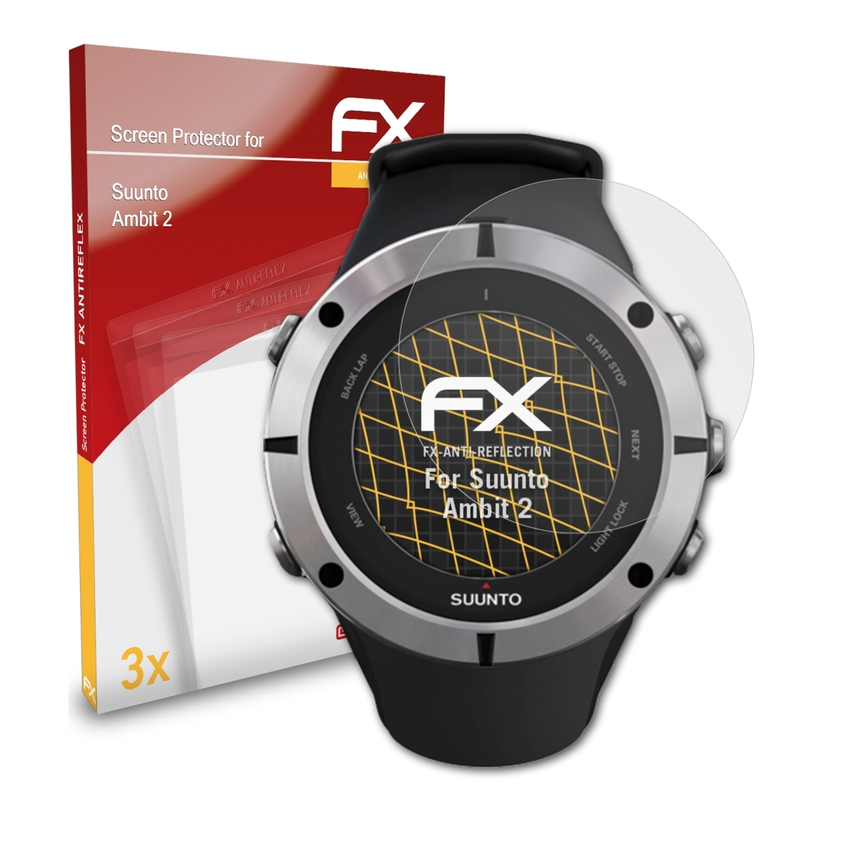 ATFOLIX 3x FX-Antireflex Displayschutz(für Suunto Ambit 2)