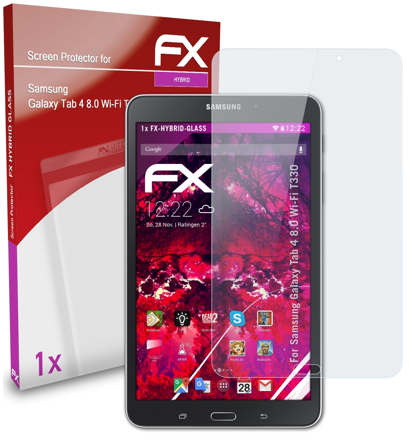 FX-Hybrid-Glass Schutzglas(für 8.0 T330)) Galaxy 4 Tab (Wi-Fi ATFOLIX Samsung