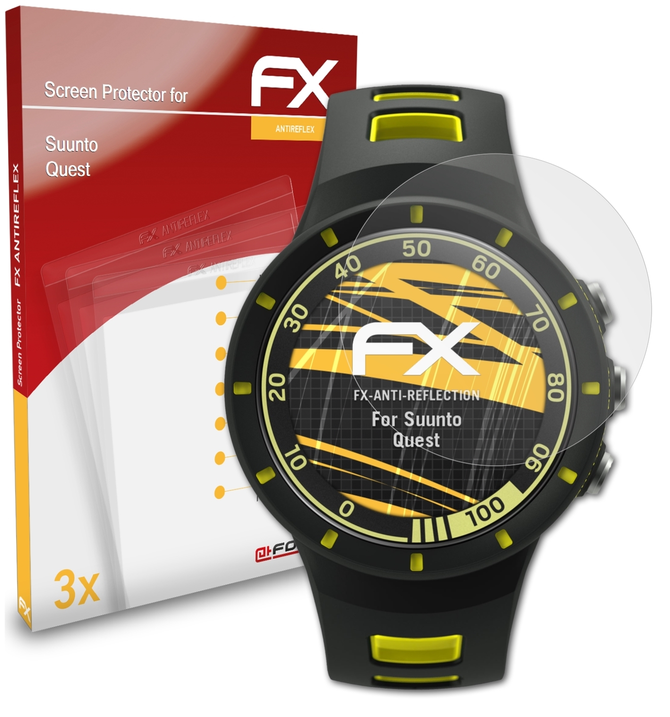 ATFOLIX 3x Displayschutz(für FX-Antireflex Quest) Suunto