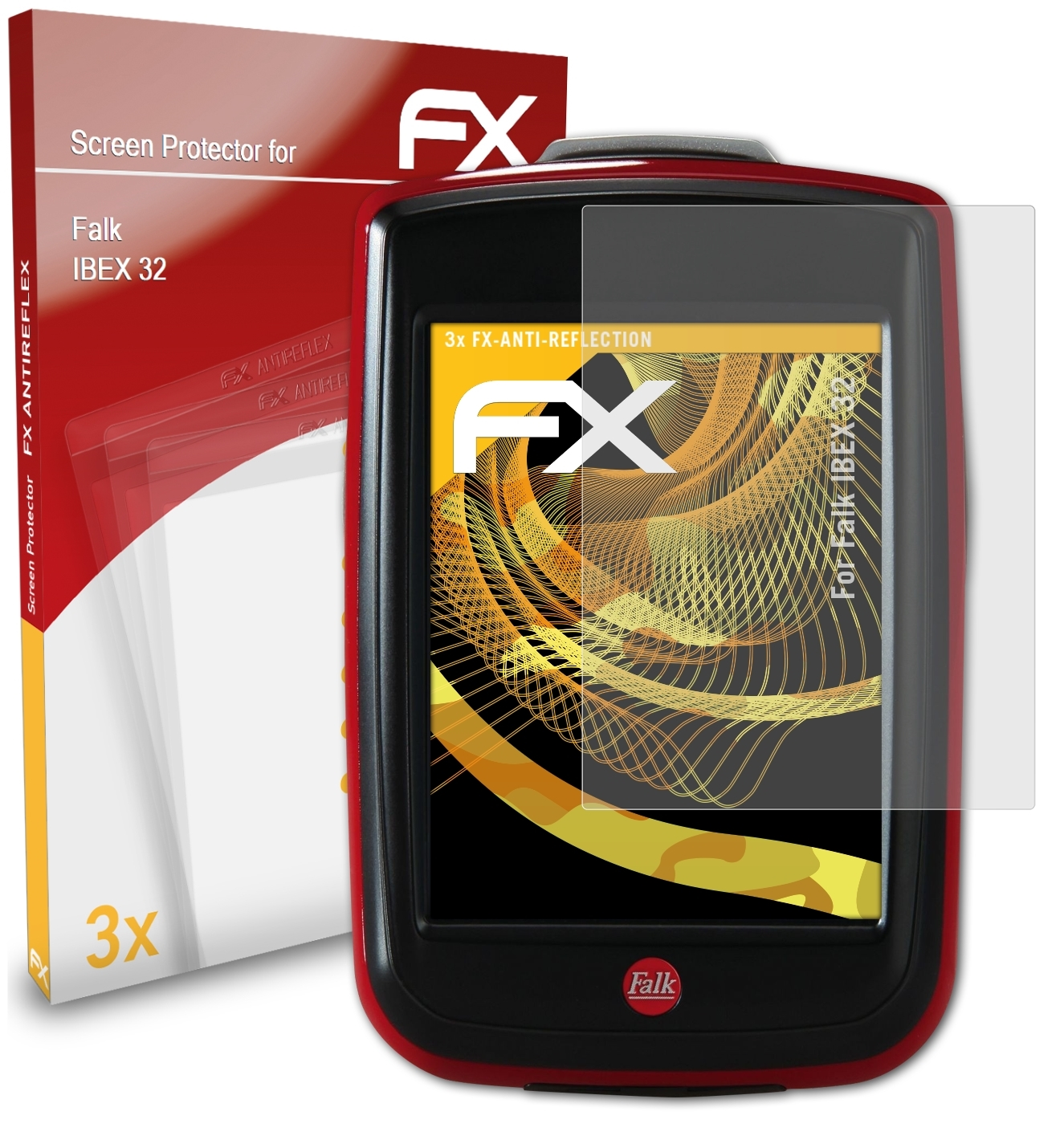 3x 32) ATFOLIX Falk FX-Antireflex Displayschutz(für IBEX