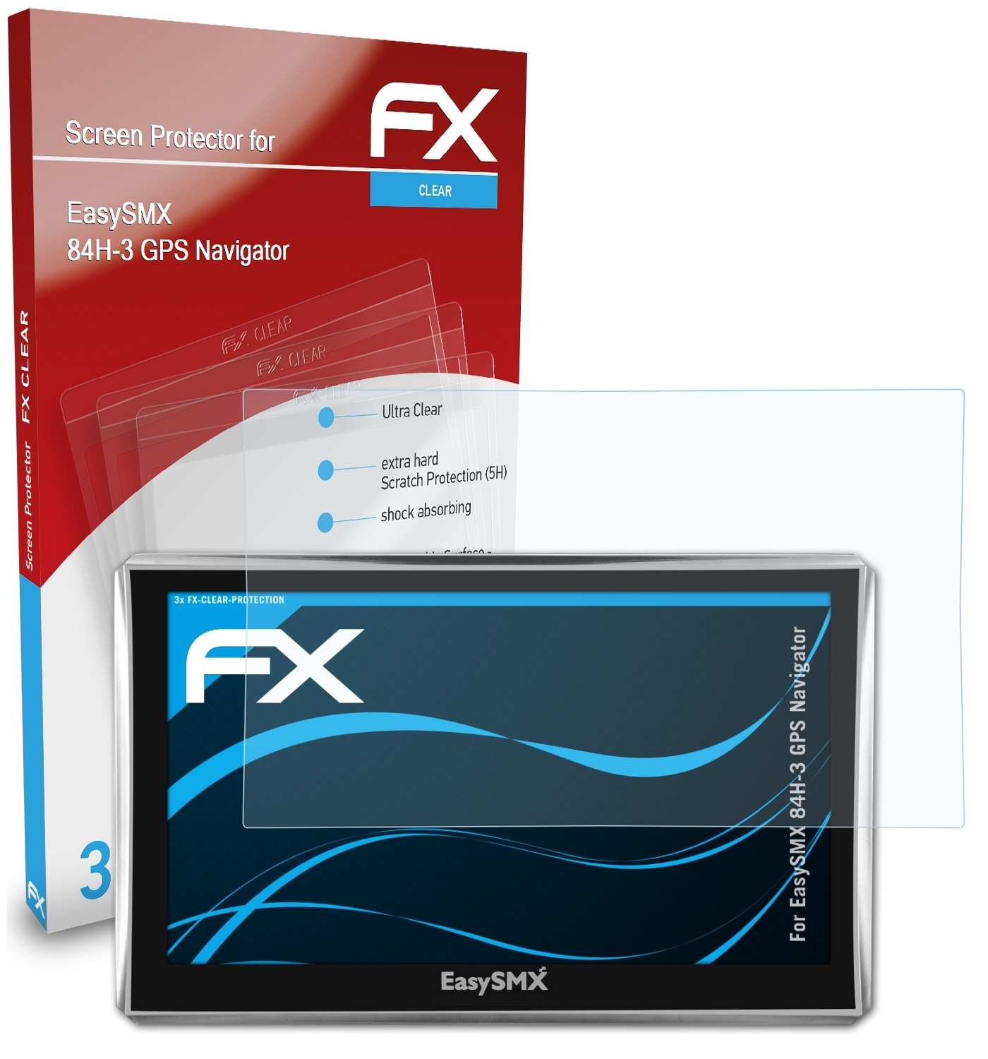FX-Clear 3x 84H-3 Navigator) ATFOLIX Displayschutz(für GPS EasySMX