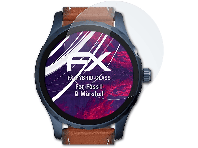 ATFOLIX FX-Hybrid-Glass Schutzglas(für Fossil Q Marshal) | Smartwatch Schutzfolien & Gläser