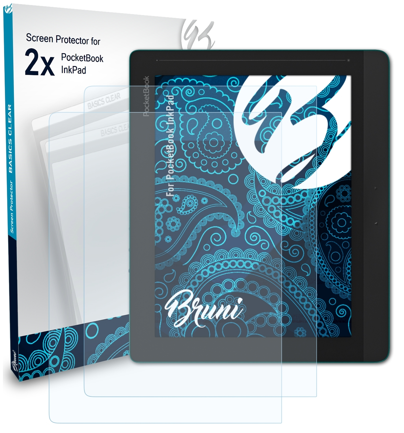 BRUNI 2x Basics-Clear Schutzfolie(für PocketBook InkPad)