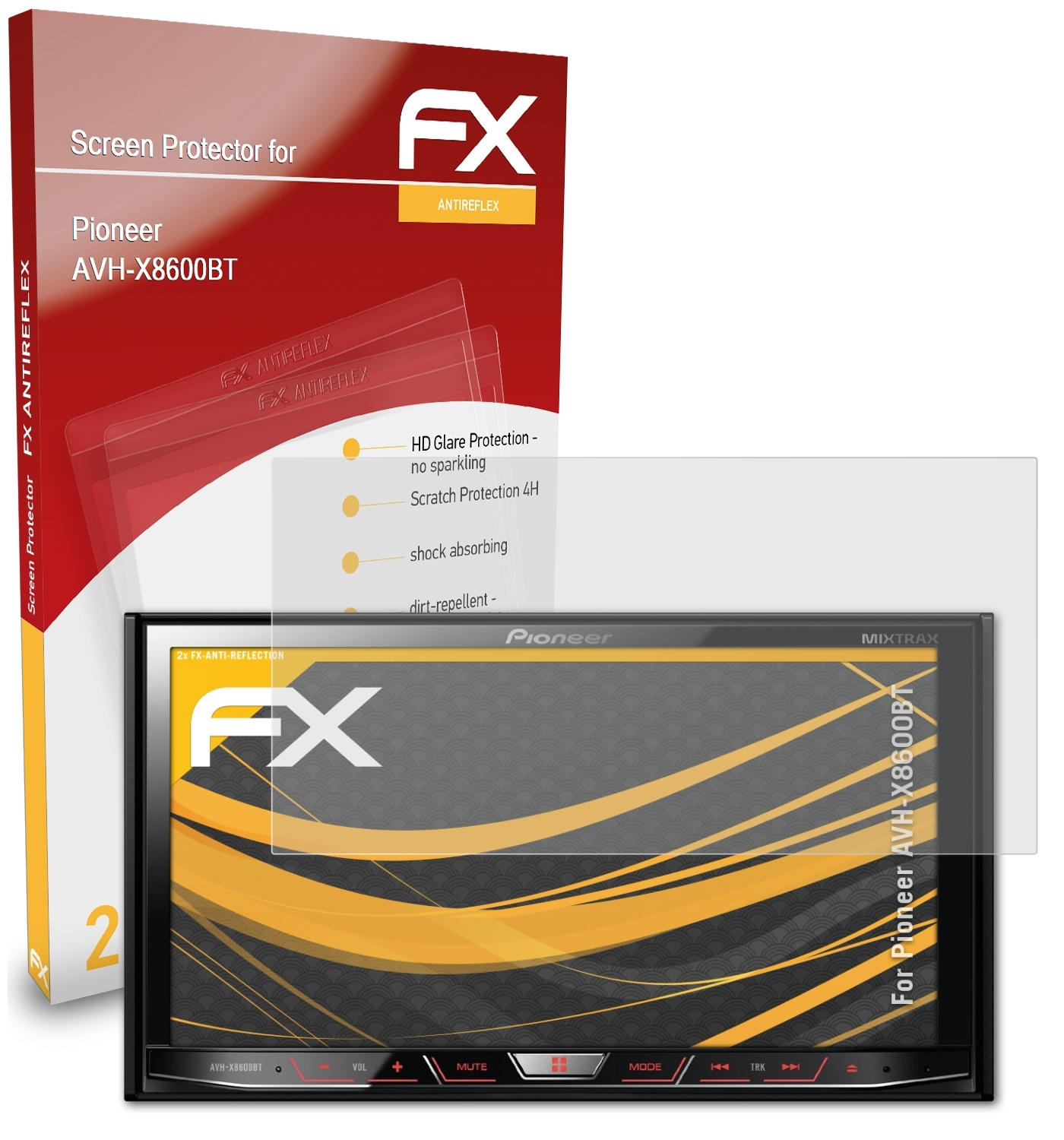 AVH-X8600BT) Displayschutz(für ATFOLIX FX-Antireflex Pioneer 2x